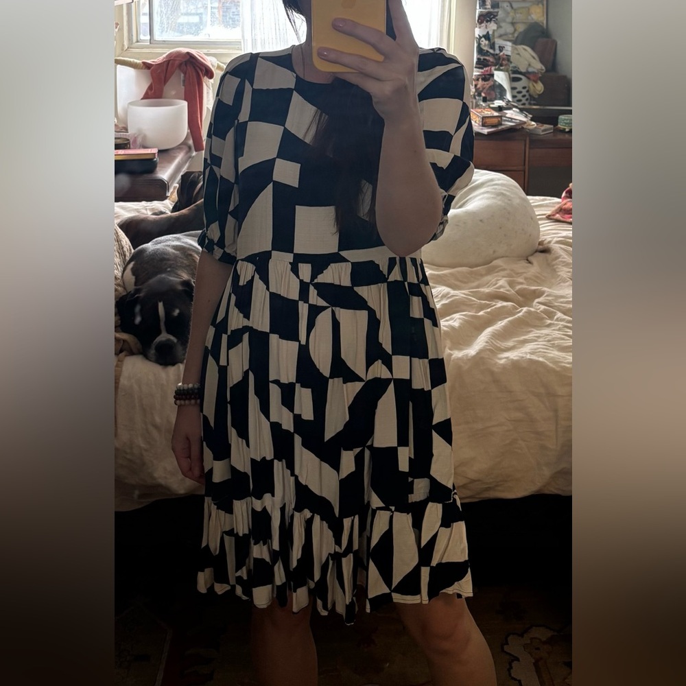 Mister Zimi Black and White Abstract Dress